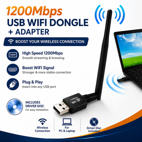 Usb wifi adapter 1200mbps - usb,